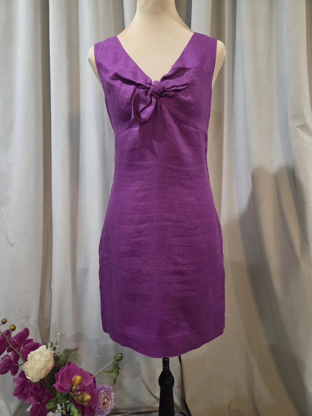 kate spade Sleeveless Violet Knot-Front Shift Dress